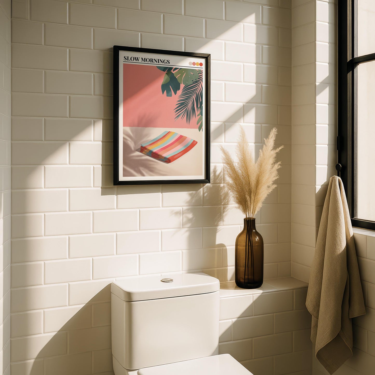 Bathroom Wall Art | Colorful Beach Bathroom Decor