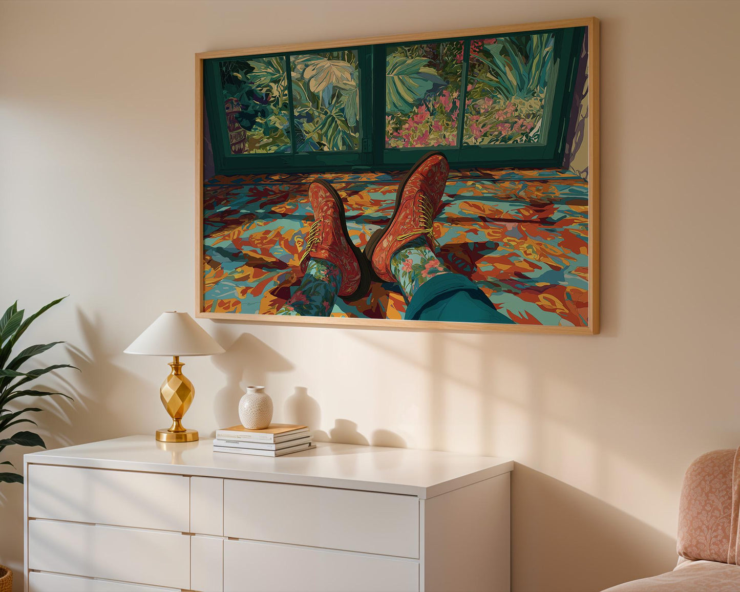 Dopamine Decor | Colourful Floral Garden Artwork