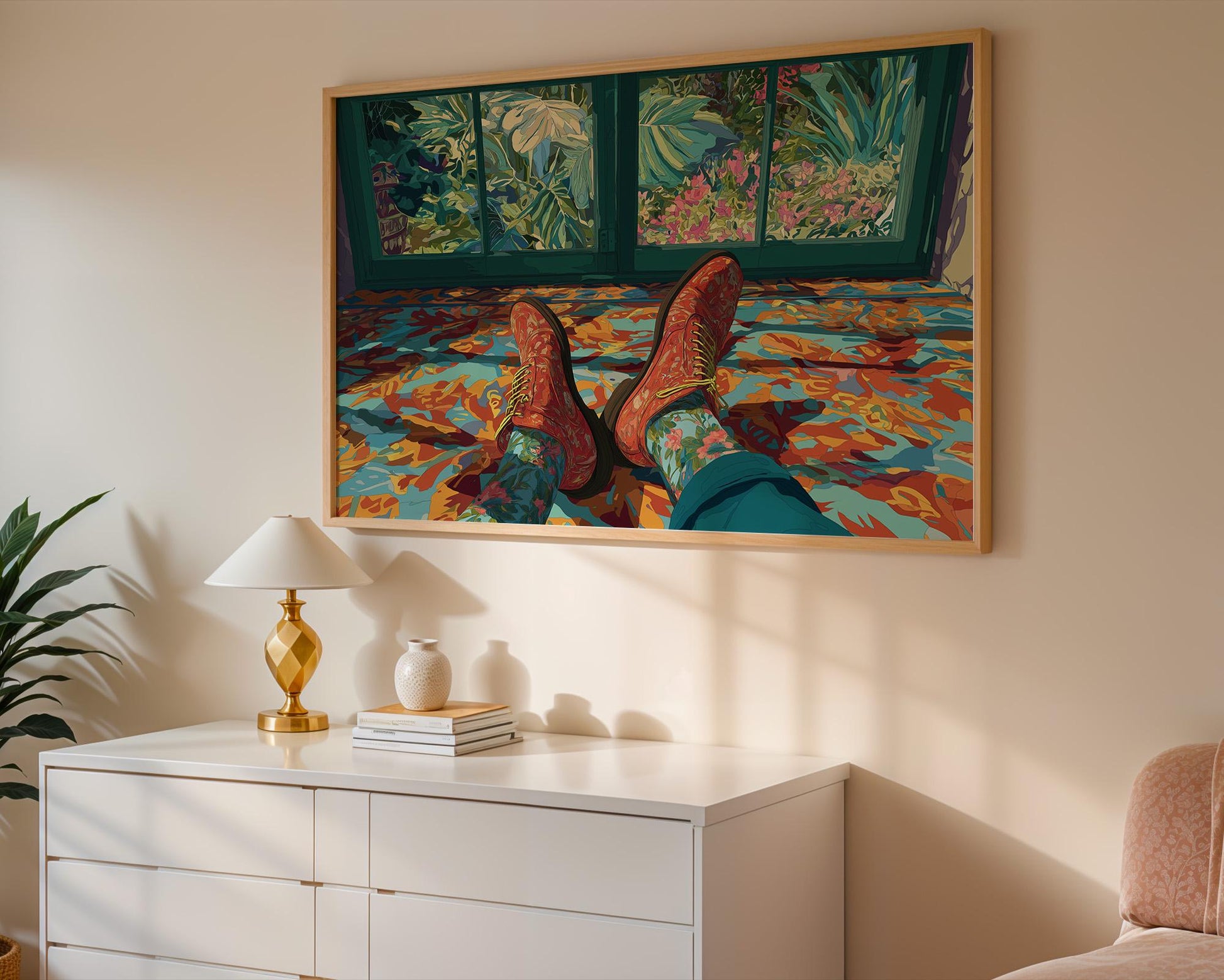 Dopamine Decor | Colourful Floral Garden Artwork