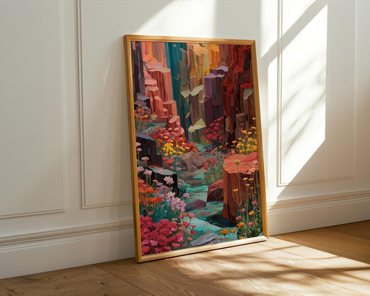 Maximalist Abstract Wall Art | Boho Retro Canyon Decor