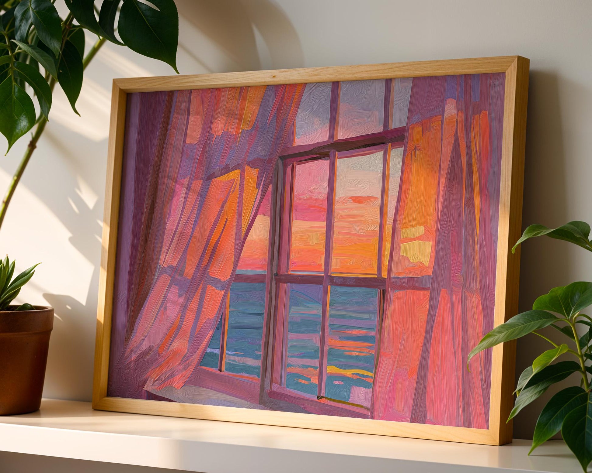 Dopamine Decor | Colourful Ocean Window View Print