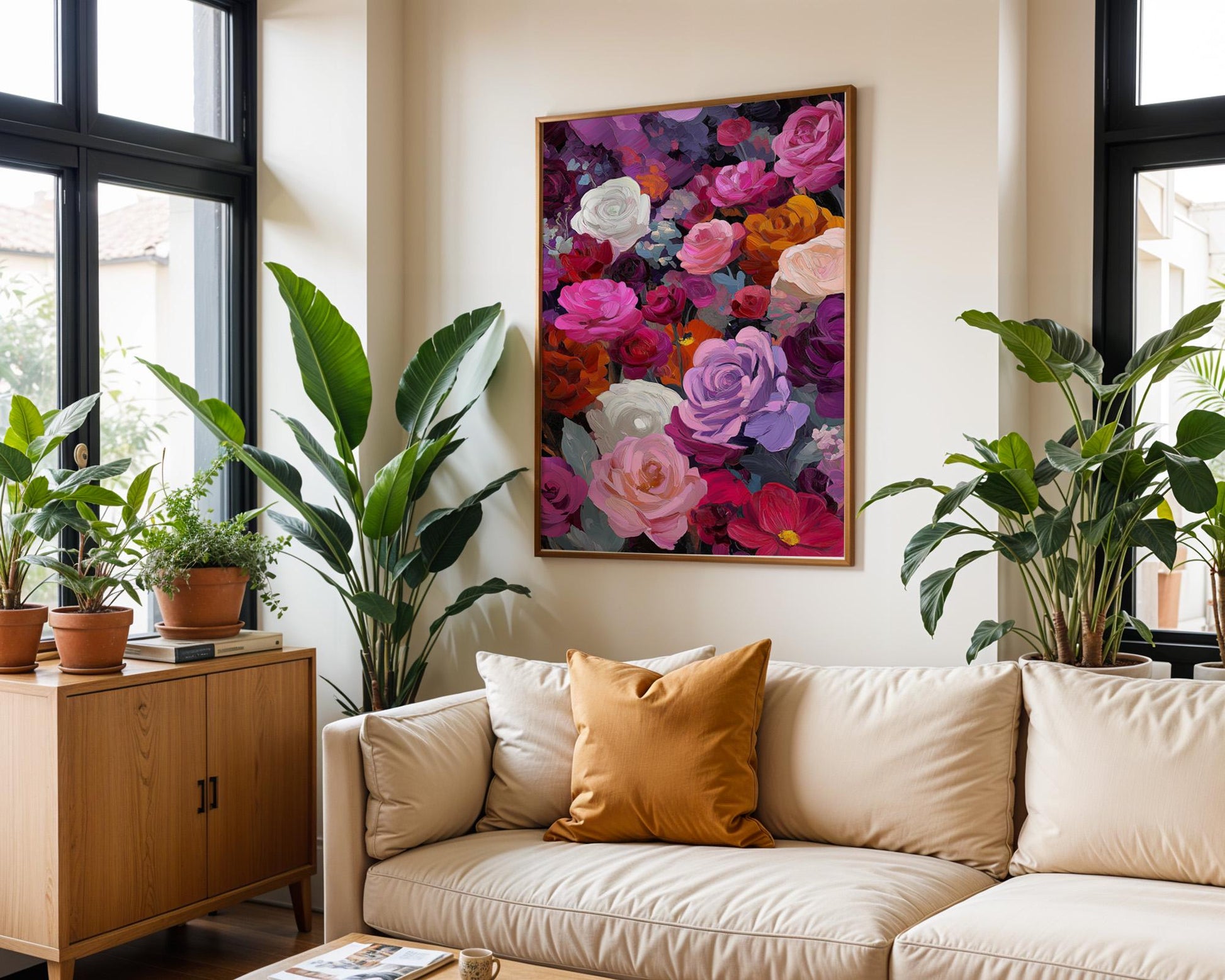 Maximalist Floral Wall Art | Vibrant Garden Decor