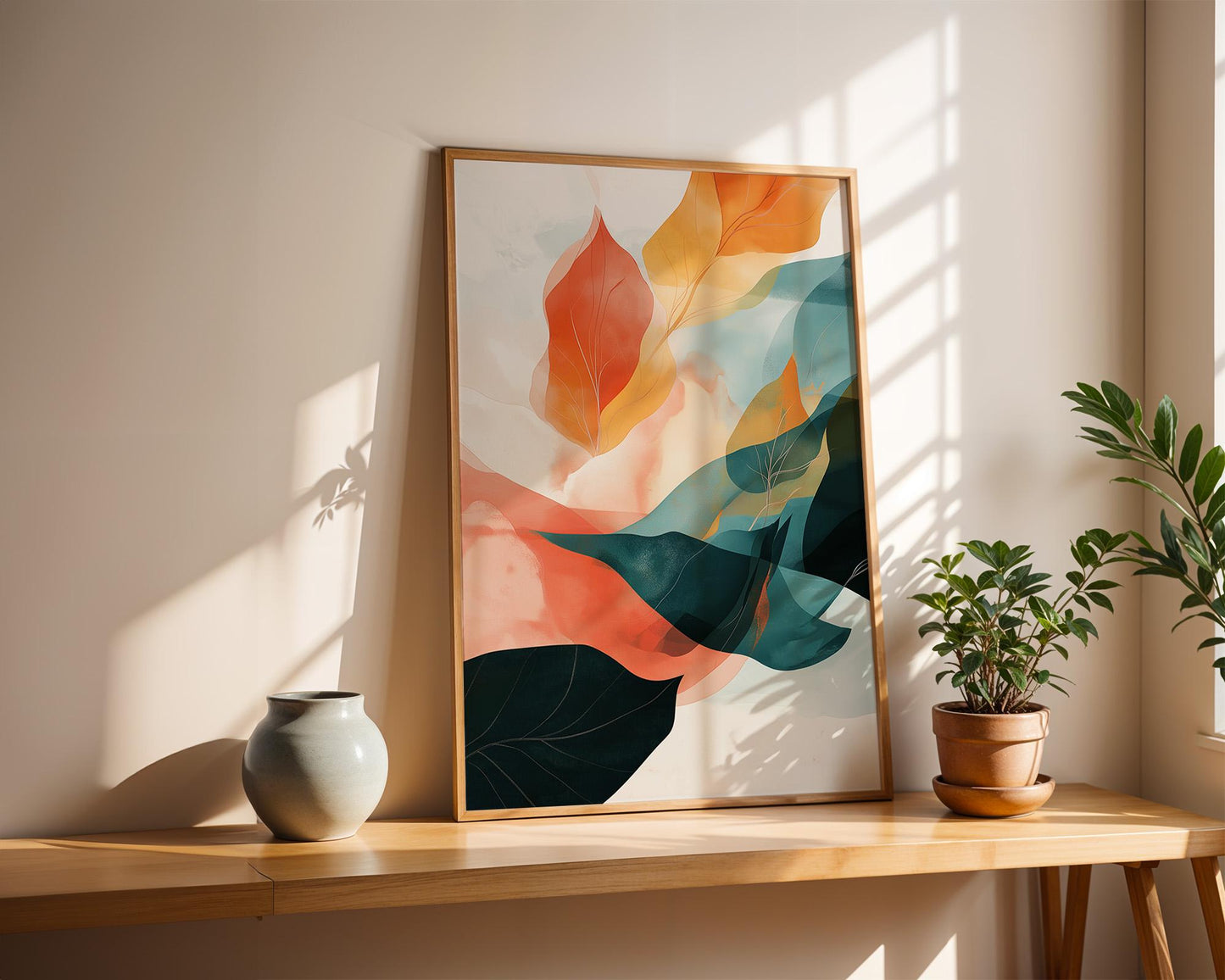 Gallery Wall Art | Abstract Leaf Decor