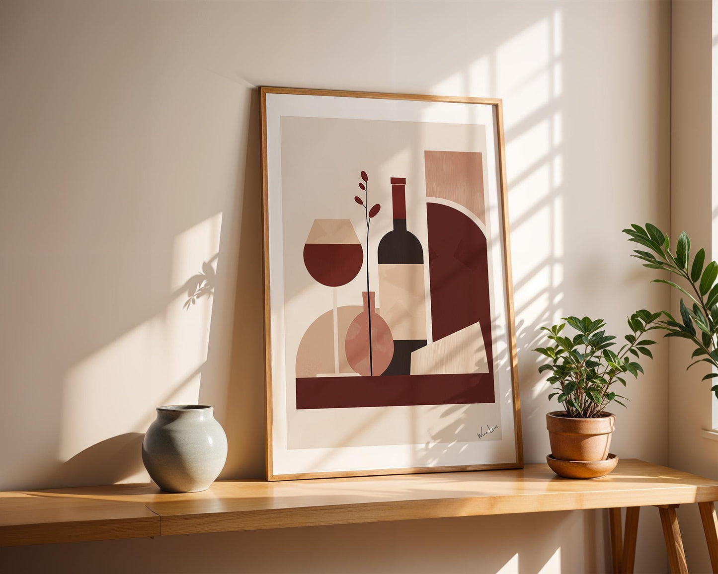 Kitchen Wall Art | Minimalist Wine Kitchen Wall Art