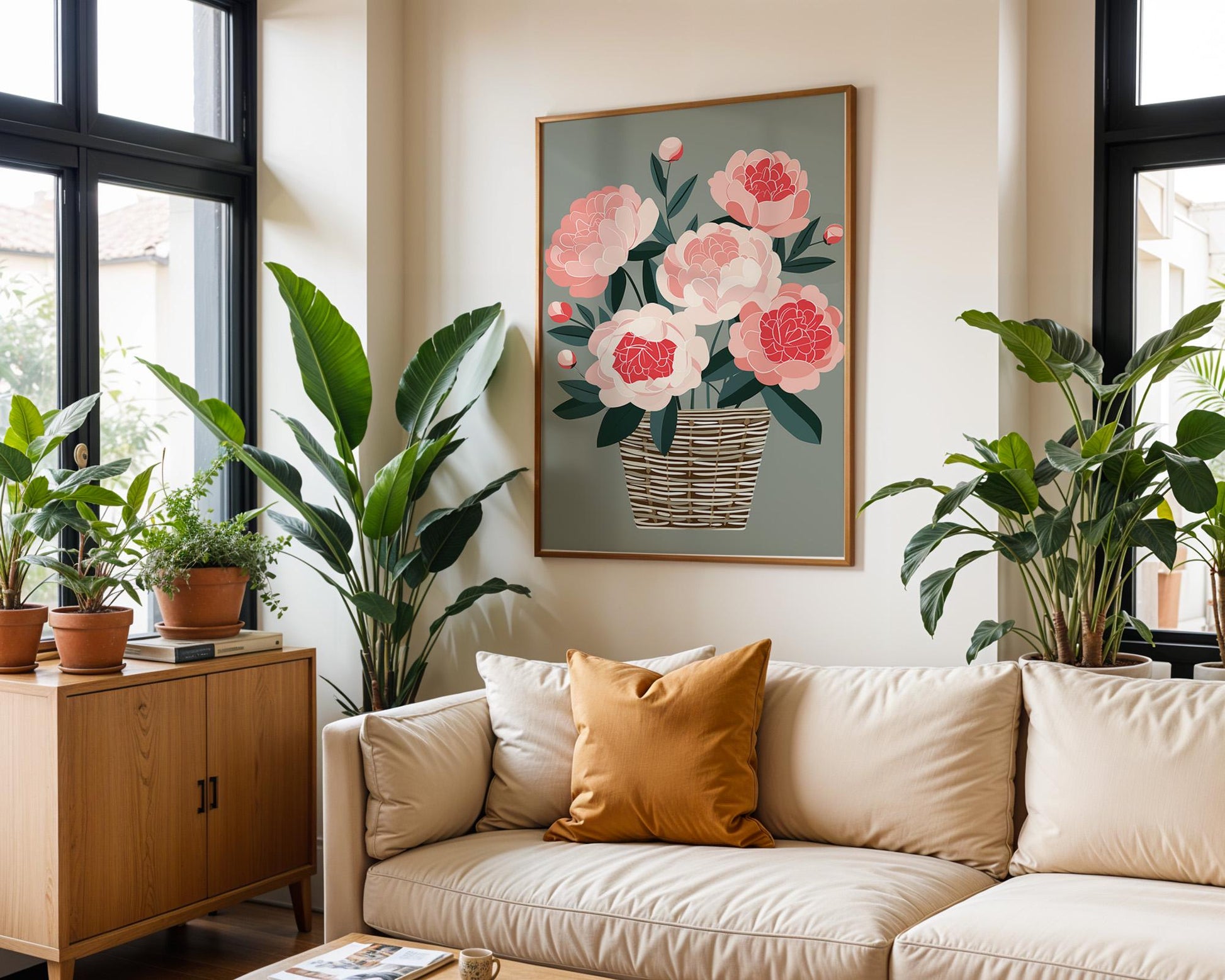 Flower Wall Decor | Pink Peony Wall Art