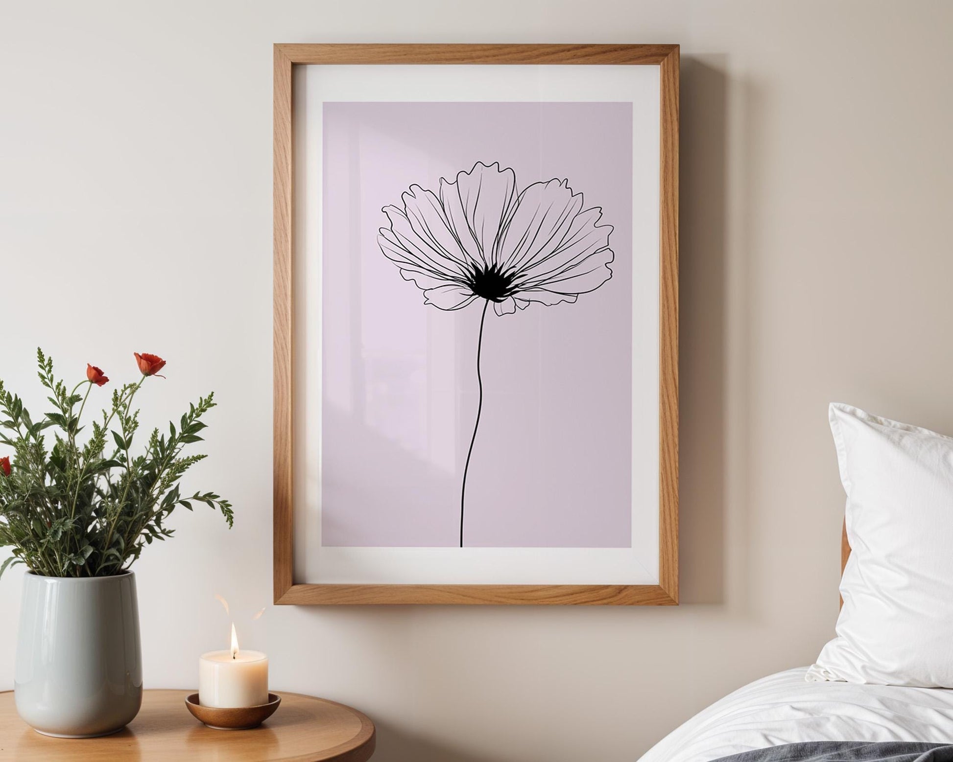 Flower Wall Decor | Floral Minimalist Wall Art