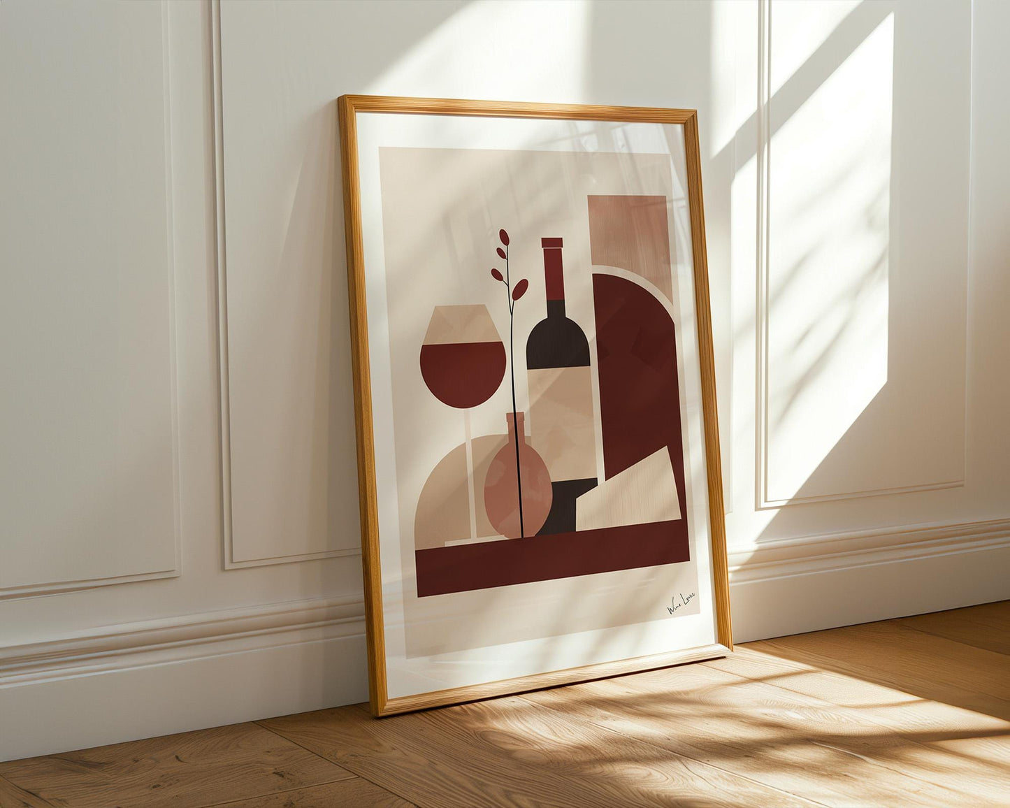 Kitchen Wall Art | Minimalist Wine Kitchen Wall Art