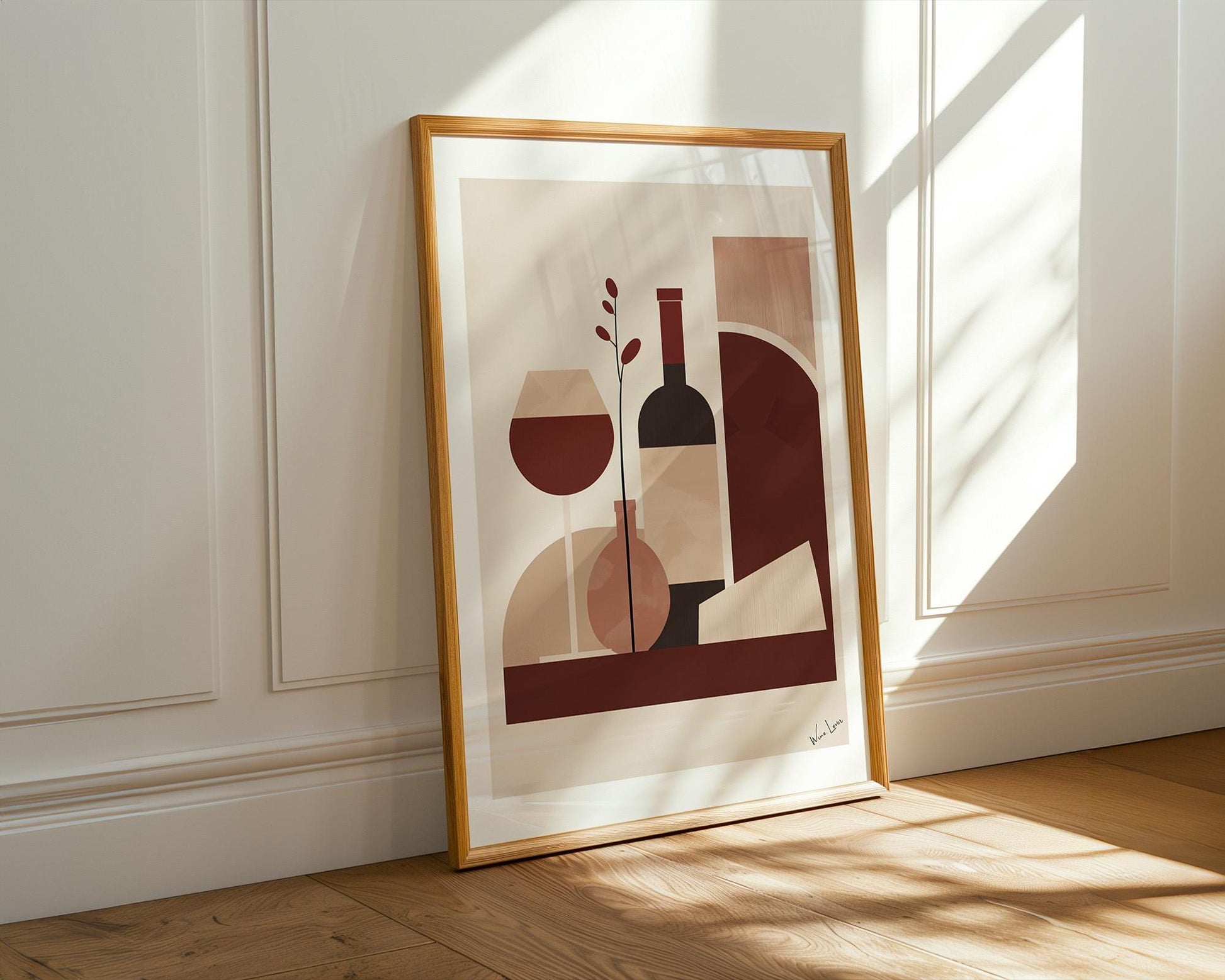 Kitchen Wall Art | Minimalist Wine Kitchen Wall Art