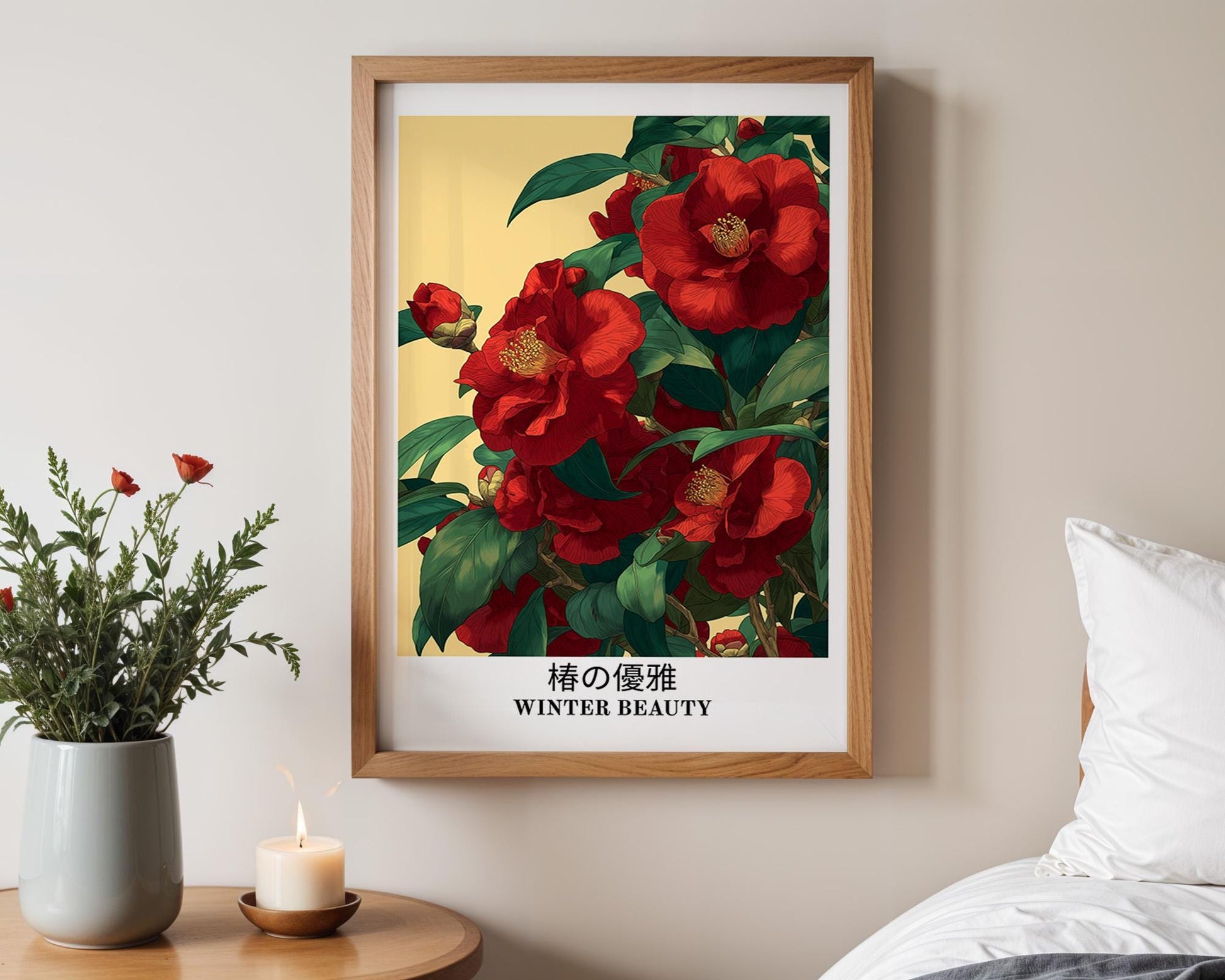 Japanese Wall Art | Japanese Camellia Poster