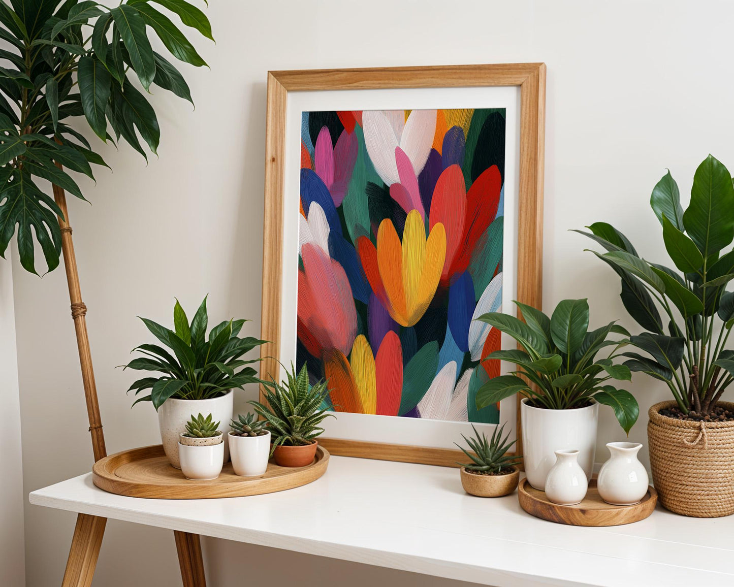 Maximalist Floral Wall Art | Abstract Tulip Meadow Print