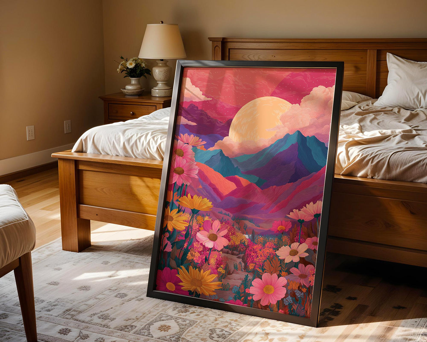 Dopamine Decor | Abstract Boho Sunset Mountain Decor