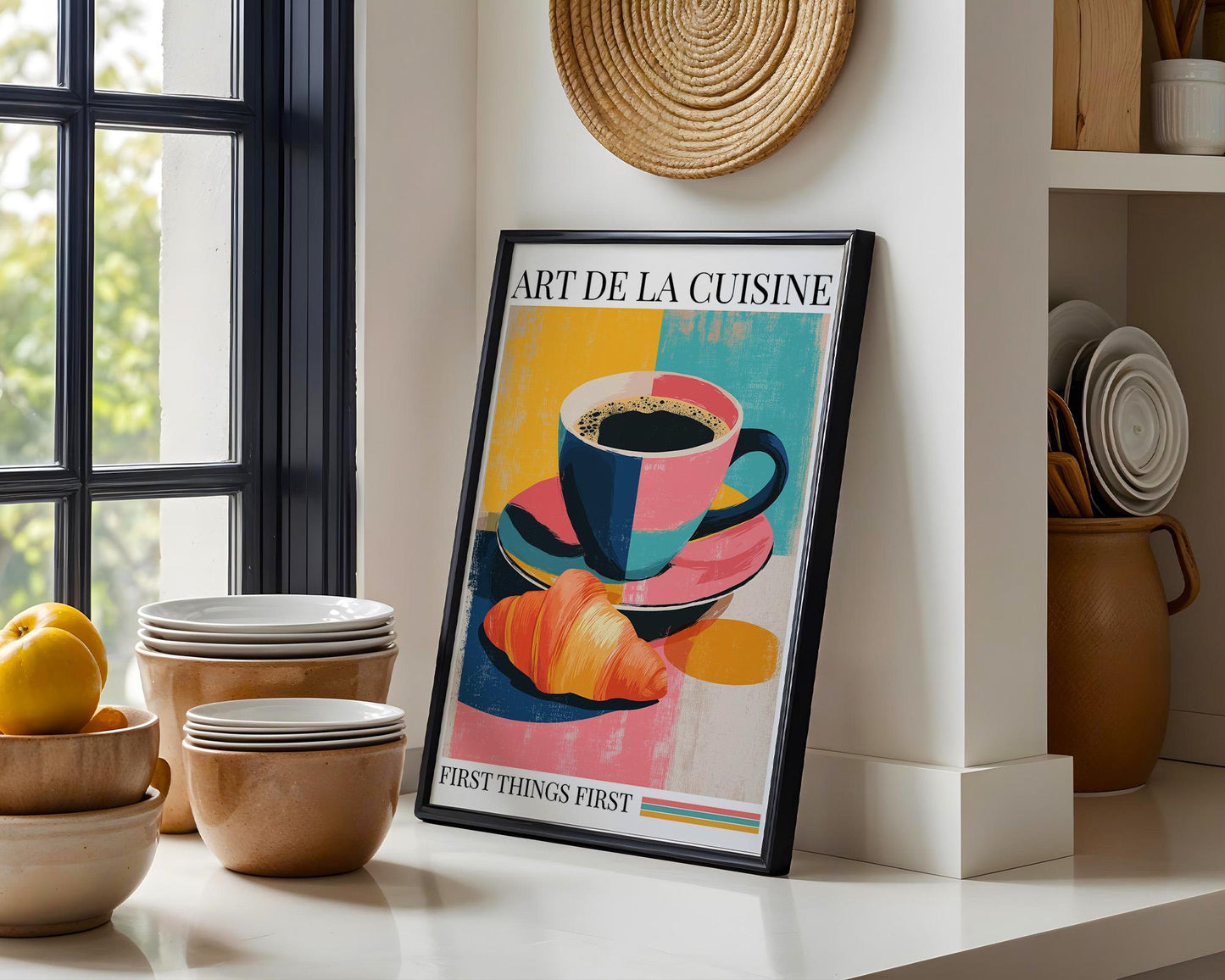 Kitchen Wall Art | Coffee and Croissant Art