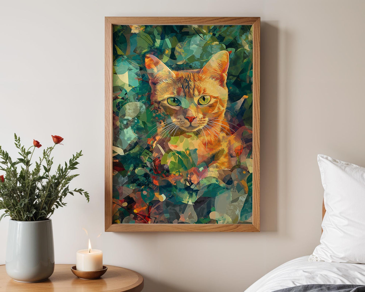 Gallery Wall Art | Abstract Cat Wall Art