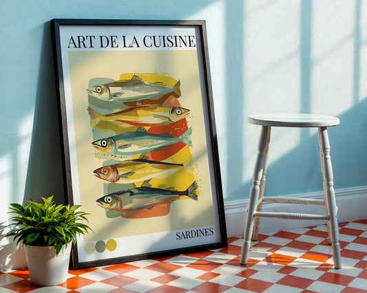 Kitchen Wall Art | Sardine Fish Print