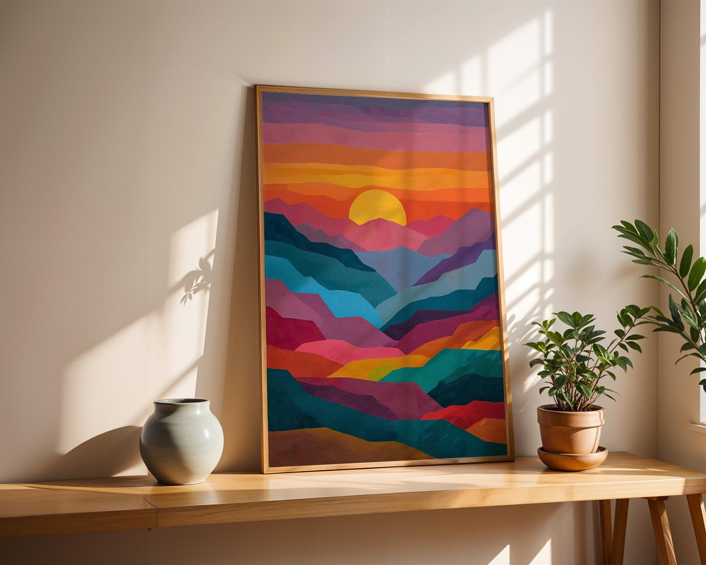 Dopamine Decor | Abstract Boho Retro Sunset Poster