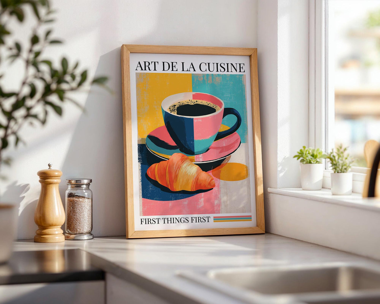 Kitchen Wall Art | Coffee and Croissant Art