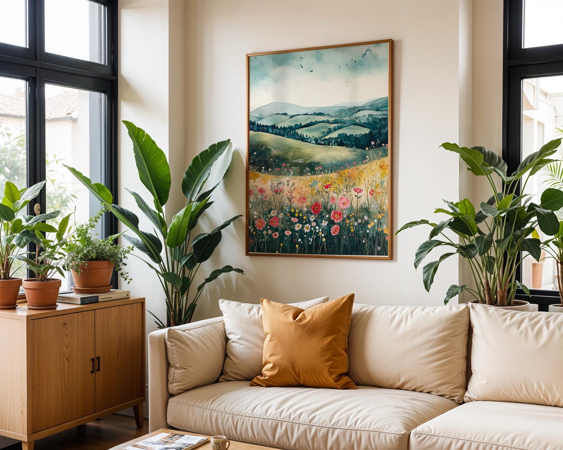 Gallery Wall Art | Wildflower Watercolor Painting