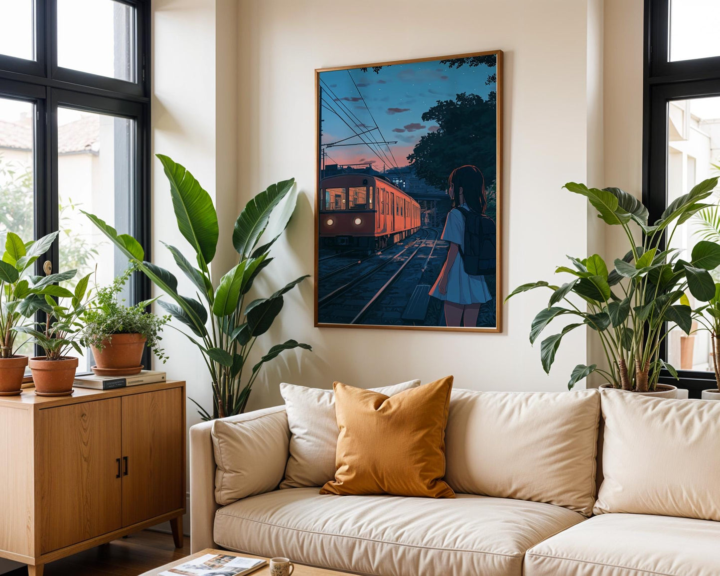 Japanese Wall Art | Lofi Anime Train Poster