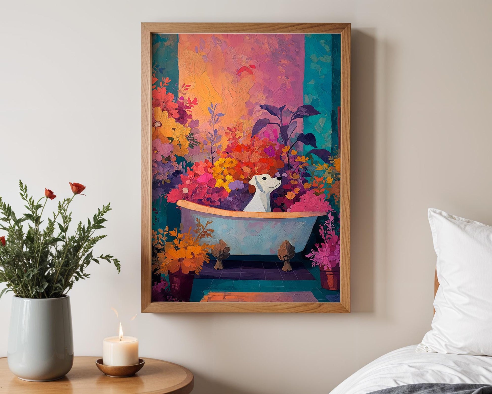 Bathroom Wall Art | Vintage Dog Bathroom Art