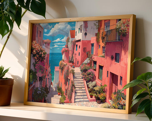 Maximalist Flower Wall Art | Colorful Mediterranean Floral Print