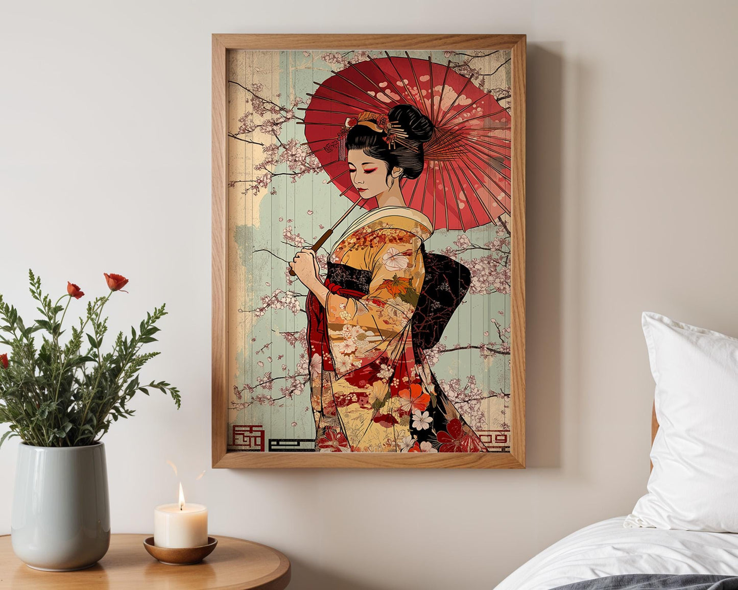 Japanese Wall Art | Vintage Kimono Art Print