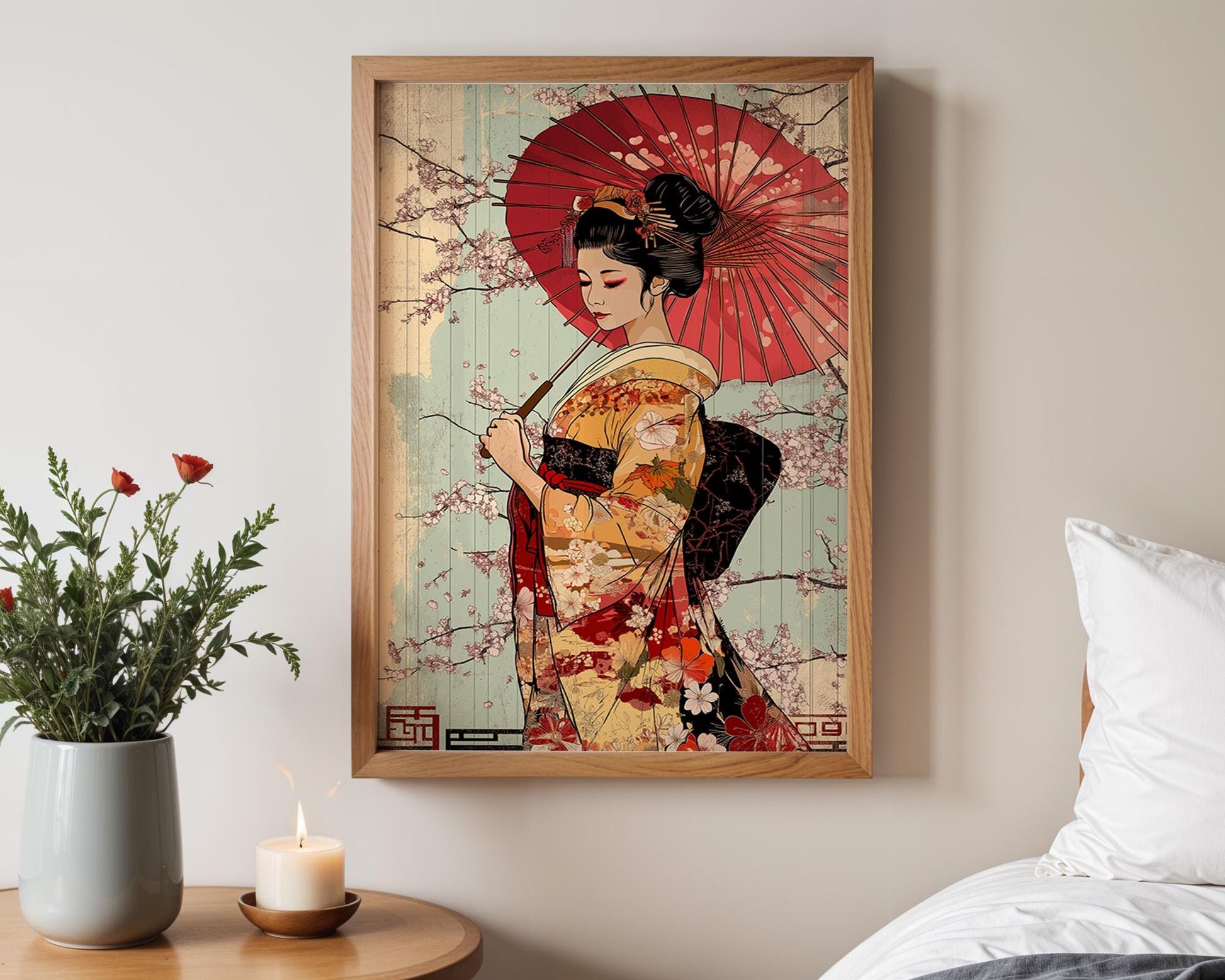 Japanese Wall Art | Vintage Kimono Art Print