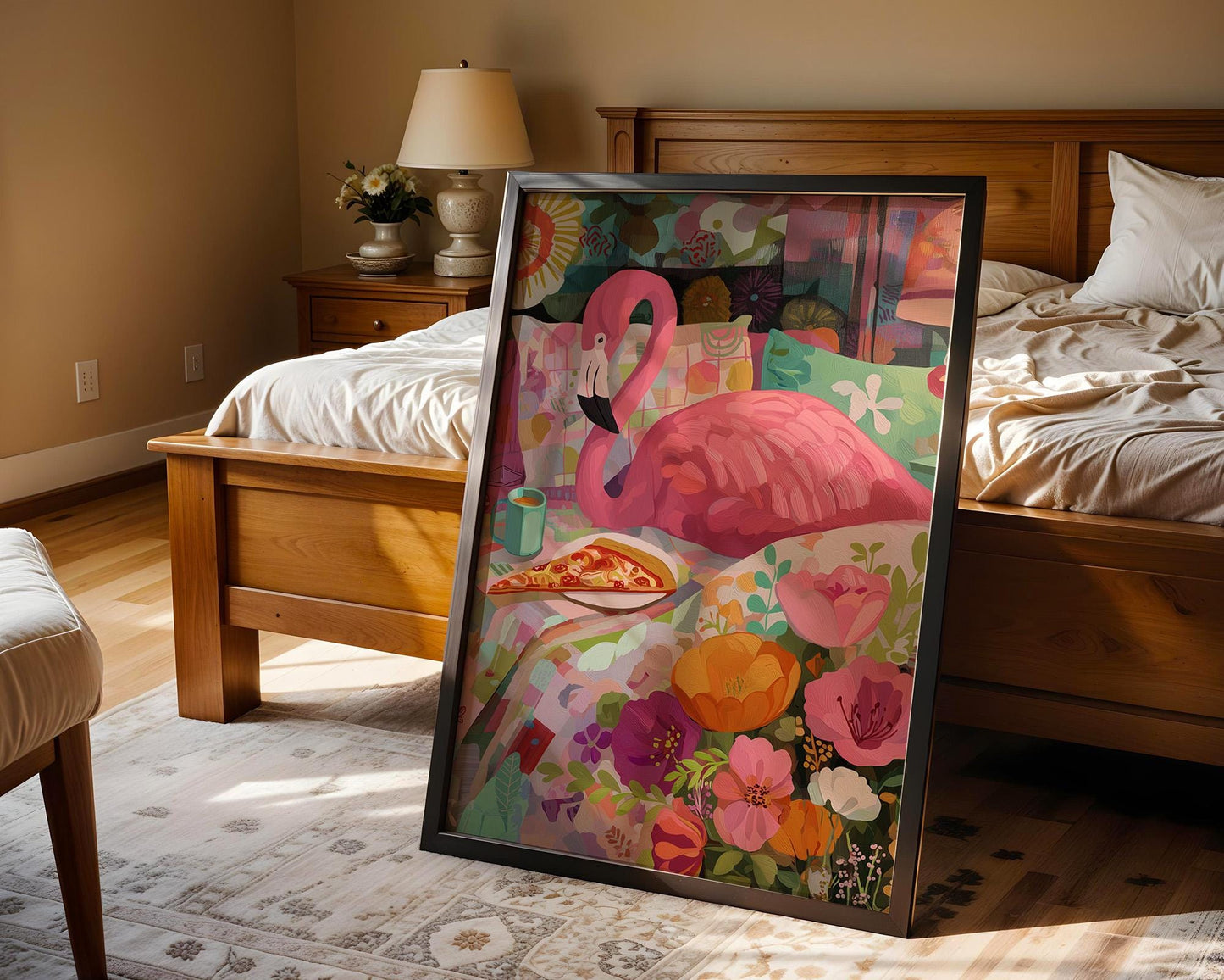 Dopamine Decor | Colorful Flamingo Print