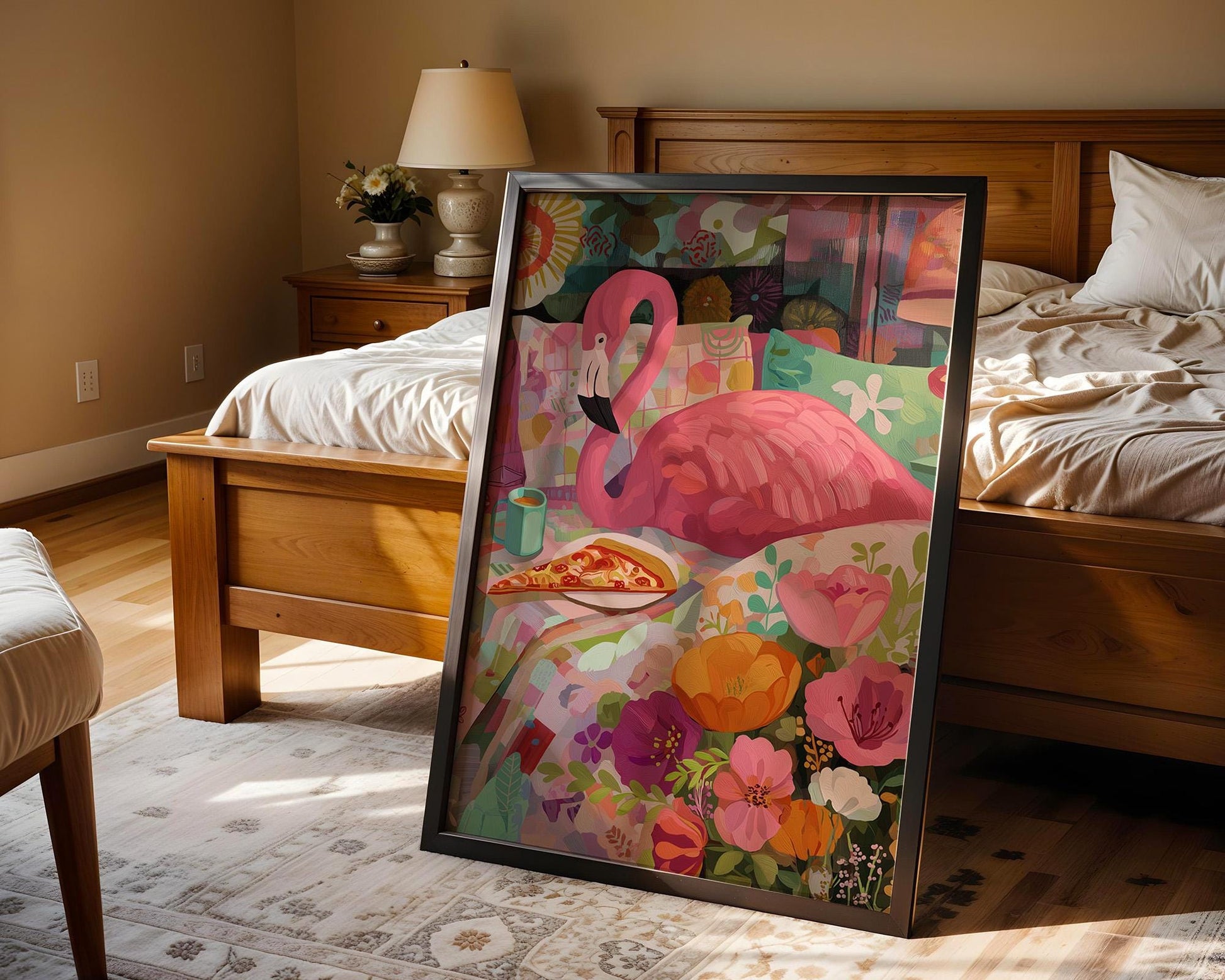 Dopamine Decor | Colorful Flamingo Print