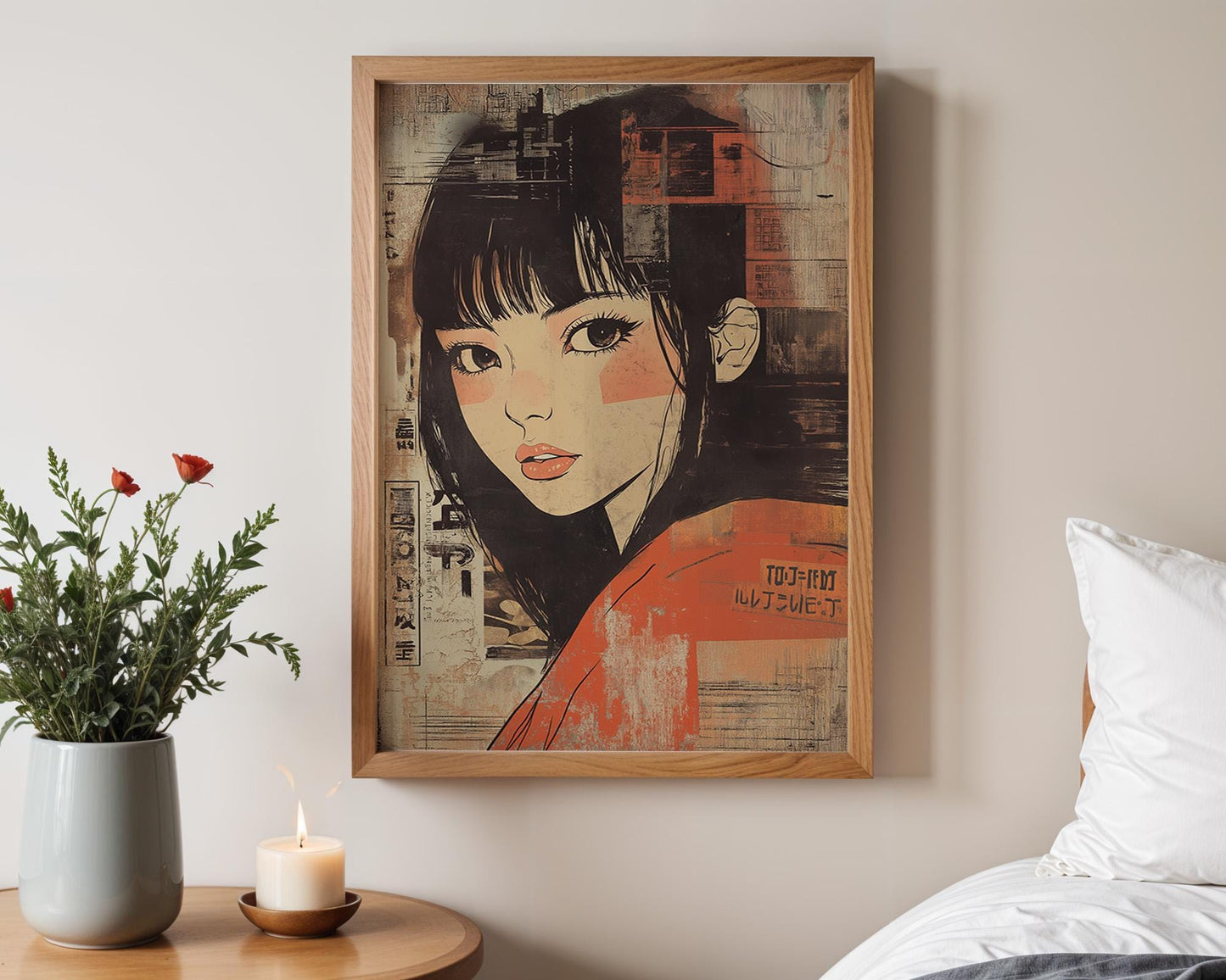 Japanese Wall Art | Retro Anime Girl Poster