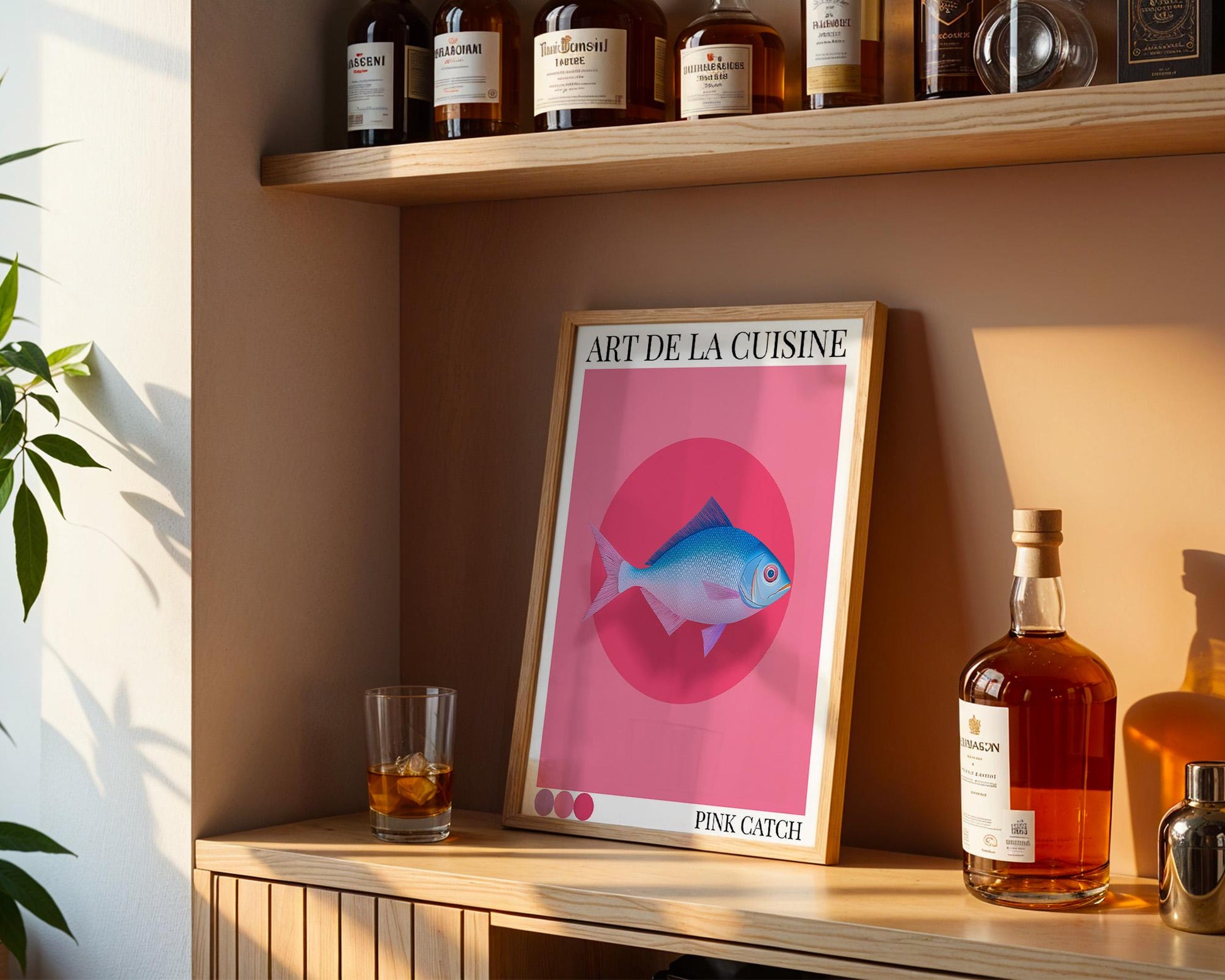 Kitchen Wall Art | Pink Fish Poster