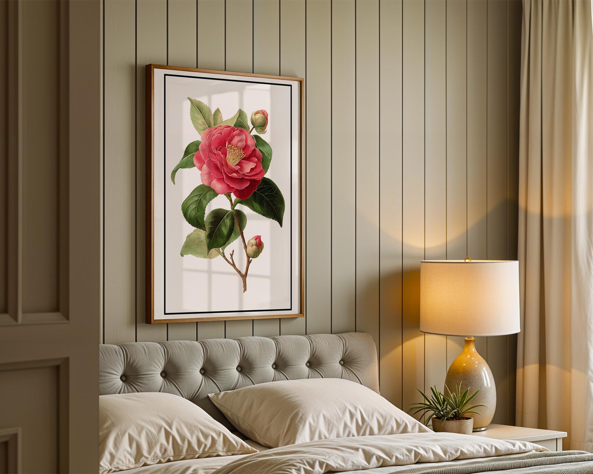 Flower Wall Decor | Pink Camellia Floral Poster
