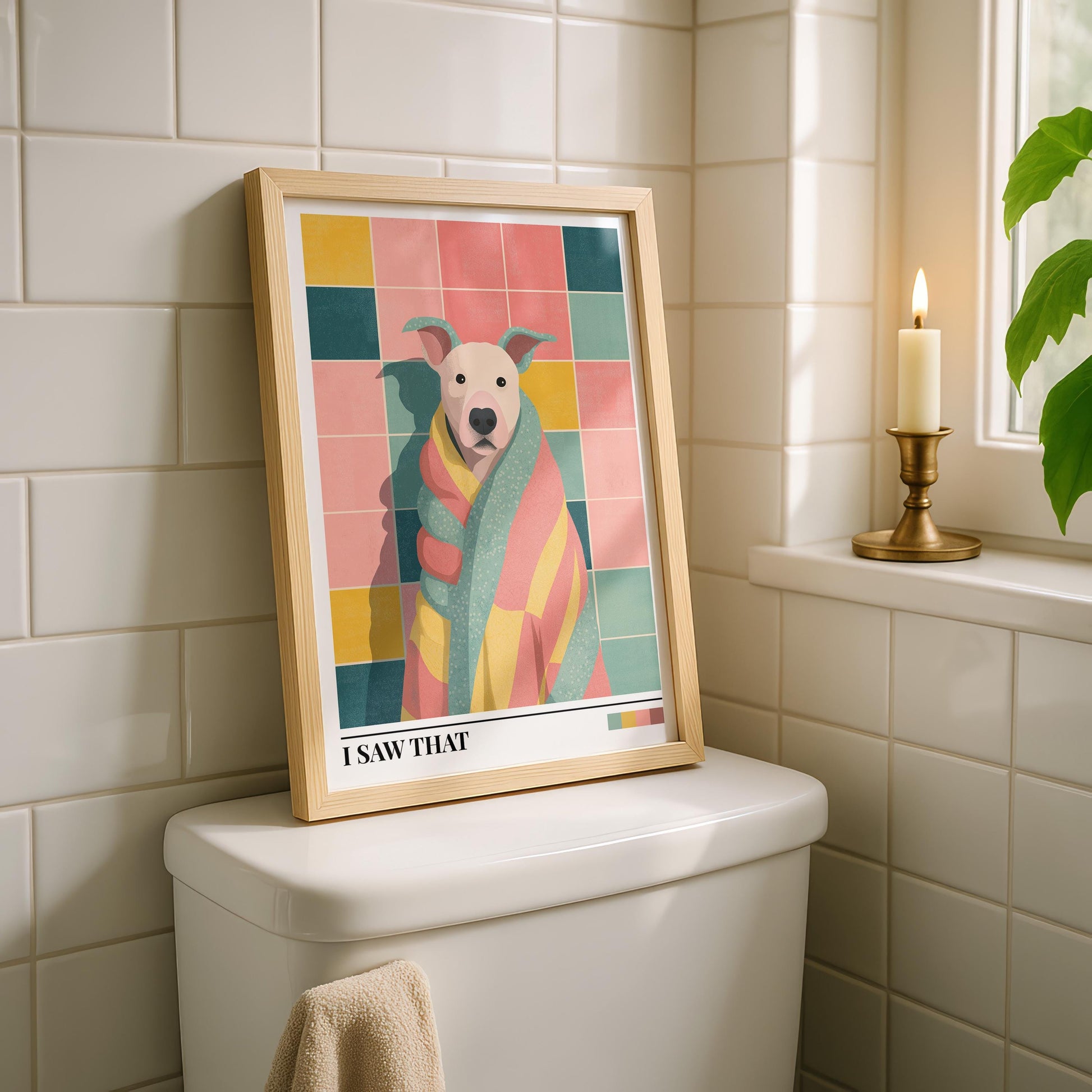 Bathroom Wall Art | Funny Dog Bathroom Decor