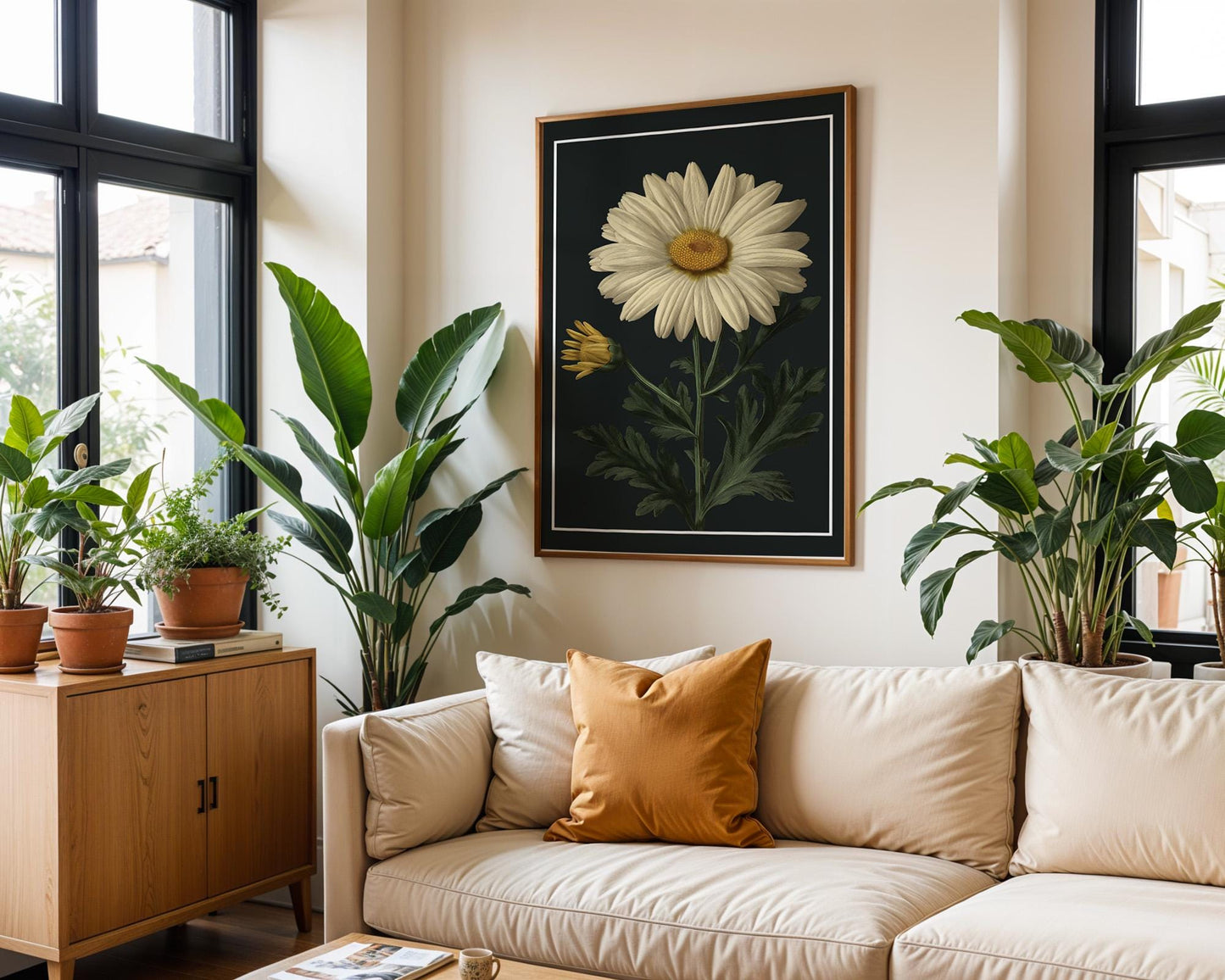 Flower Wall Decor | White Daisy Floral Poster