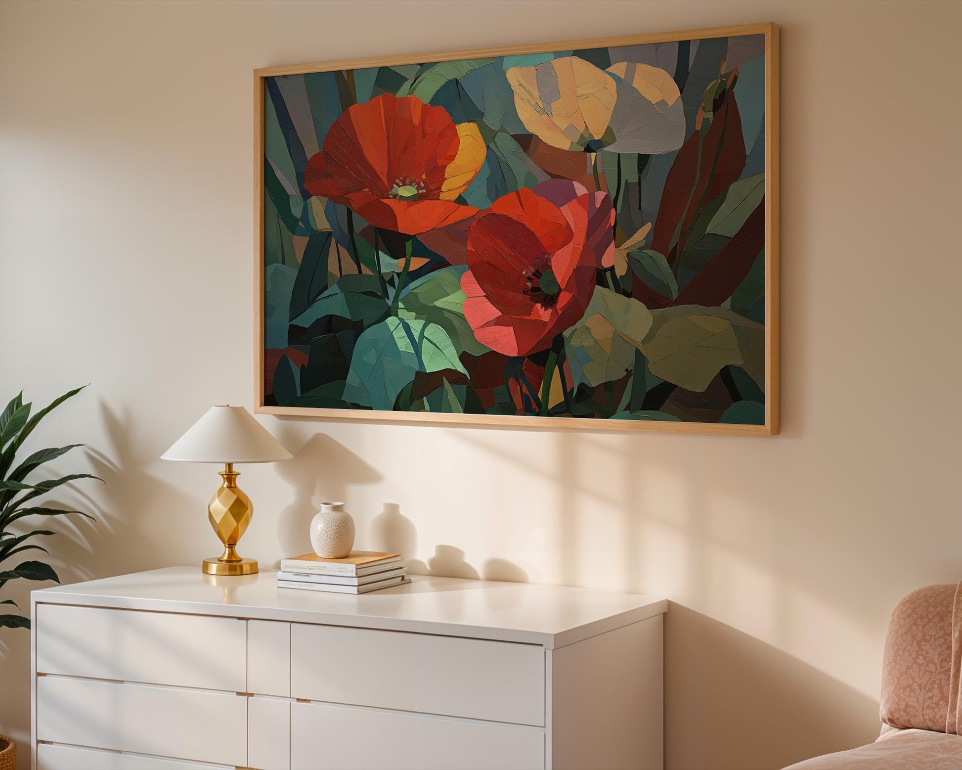 Maximalist Rose Wall Art | Colourful Floral Wall Decor