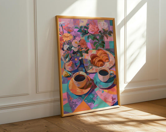 Kitchen Wall Art | Colorful 1970s Floral Print