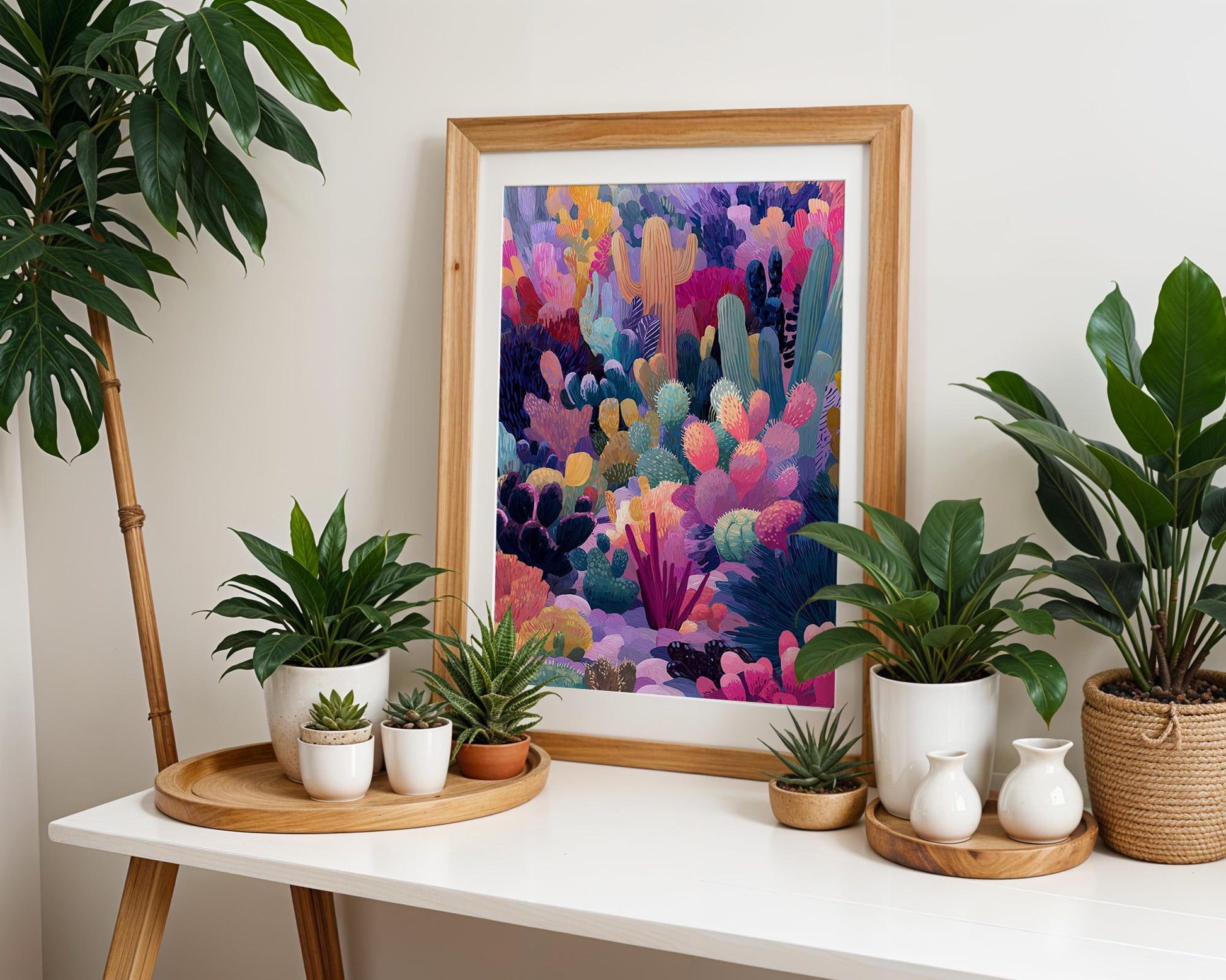 Maximalist Floral Wall Art | Vibrant Garden Print Abstract Boho Decor