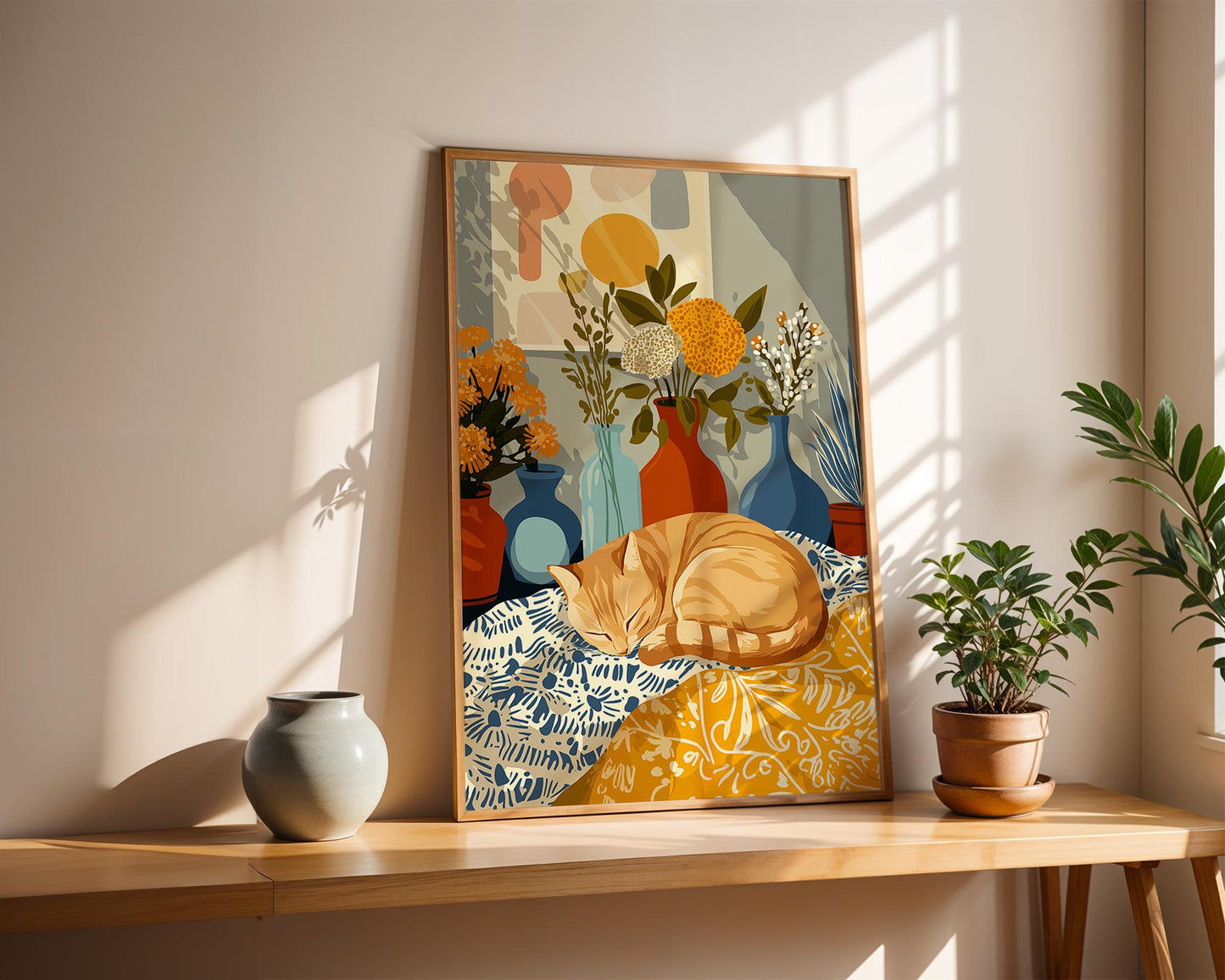 Abstract Retro Wall Art | Maximalist Floral Botanical Animal Poster