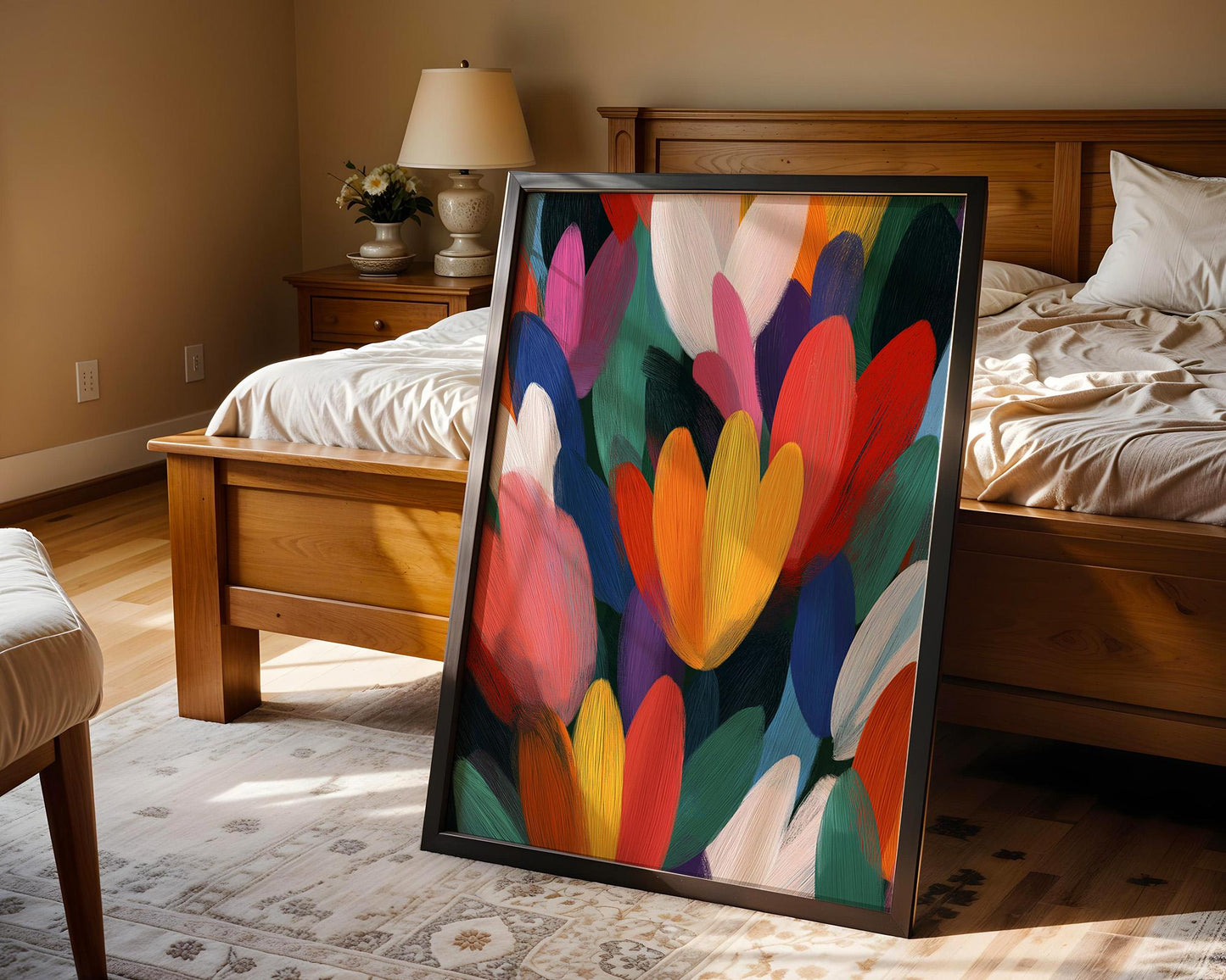 Maximalist Floral Wall Art | Abstract Tulip Meadow Print