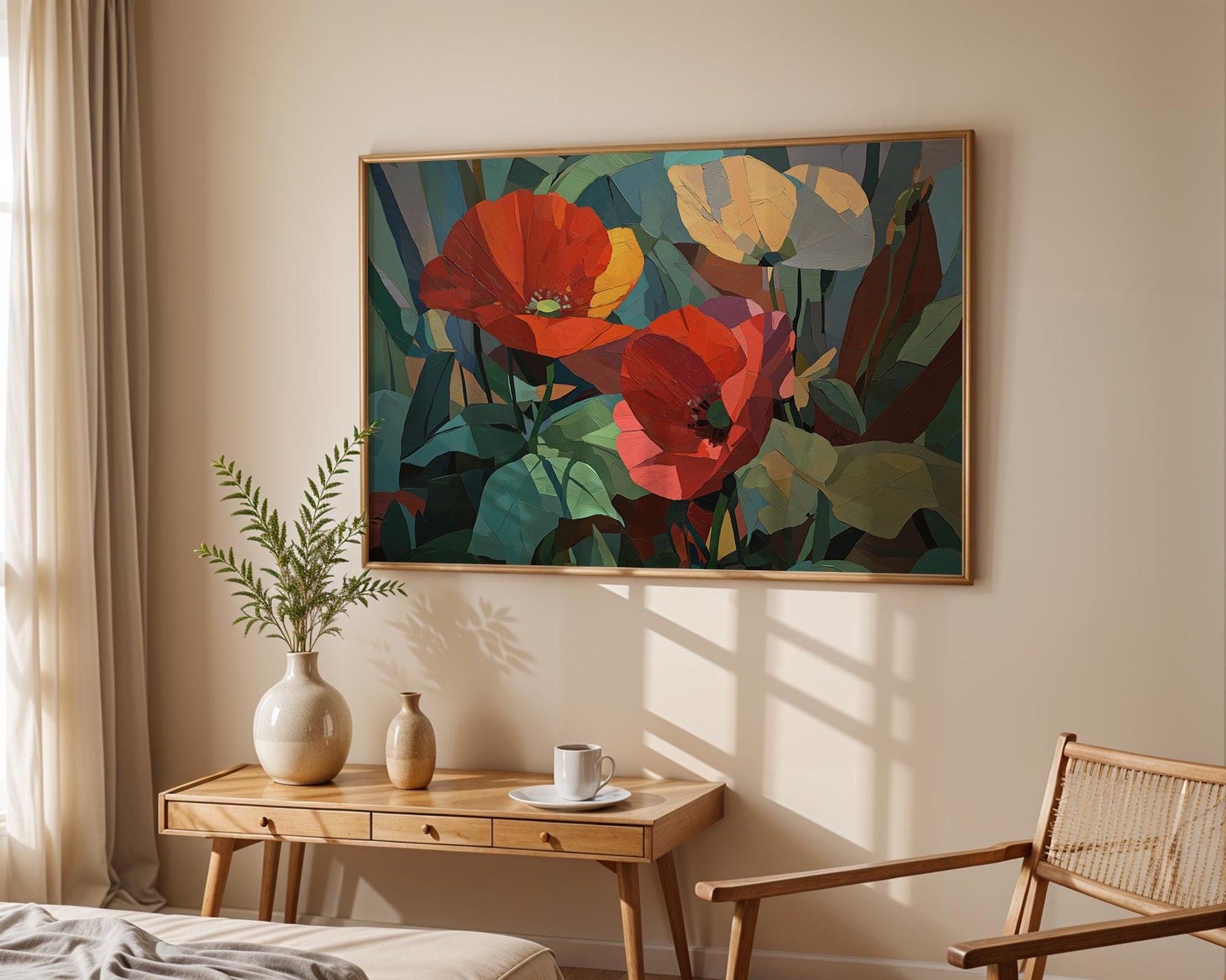 Maximalist Rose Wall Art | Colourful Floral Wall Decor
