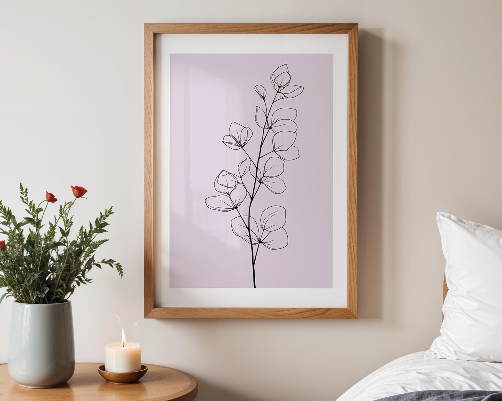 Flower Wall Decor | Abstract Eucalyptus Flower Print