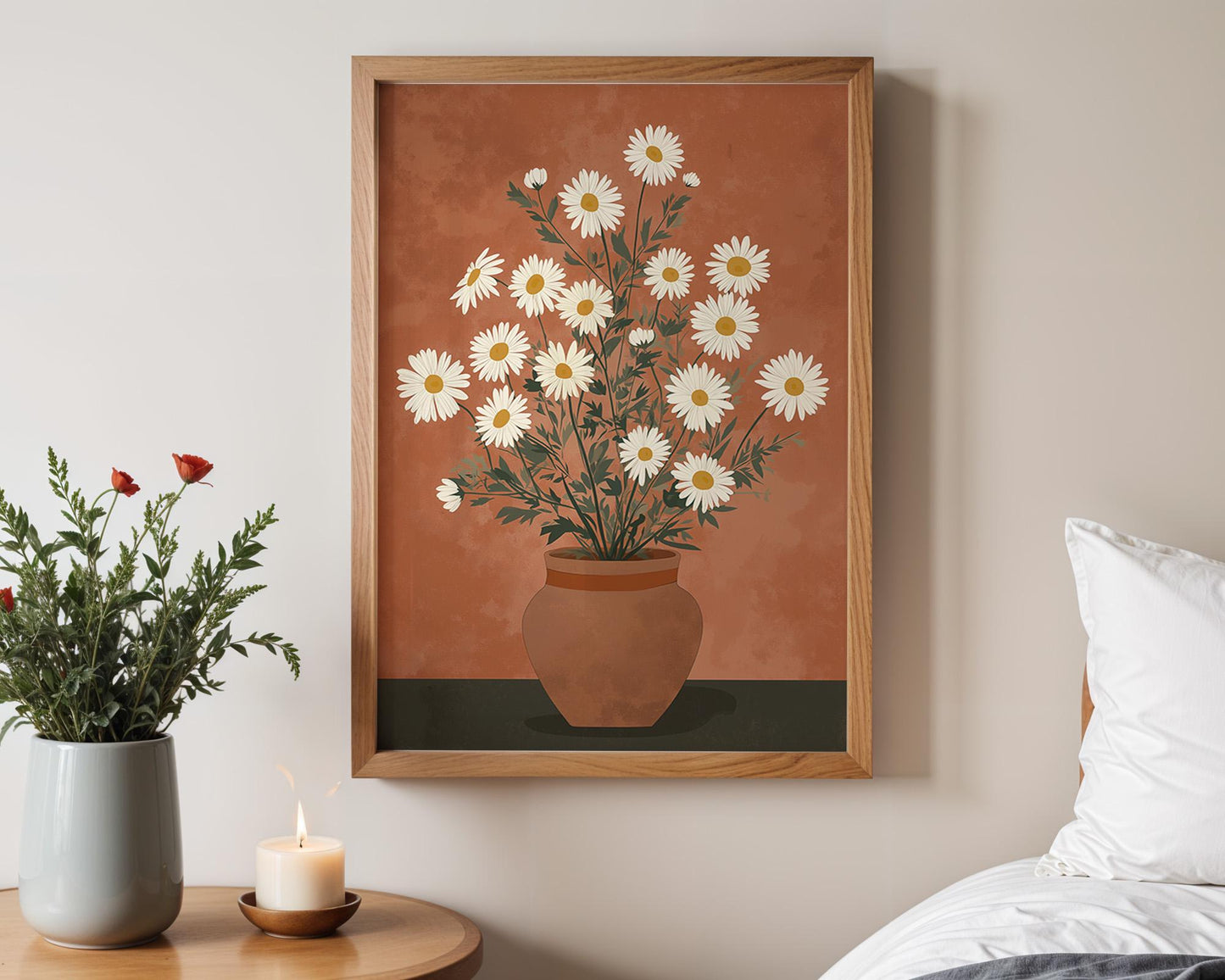 Flower Wall Decor | Daisy Flower Pot Poster