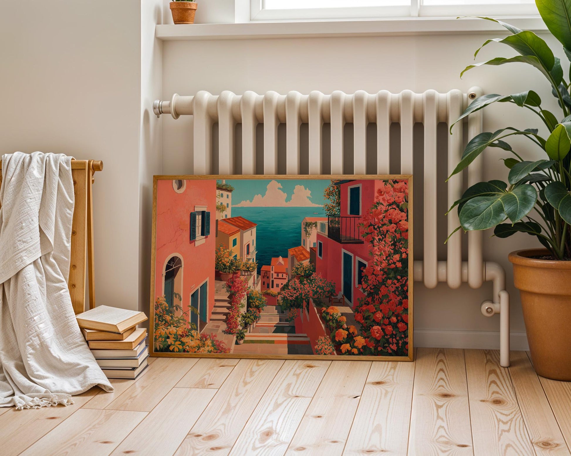 Dopamine Decor | Pink Mediterranean Flower Abstract Print