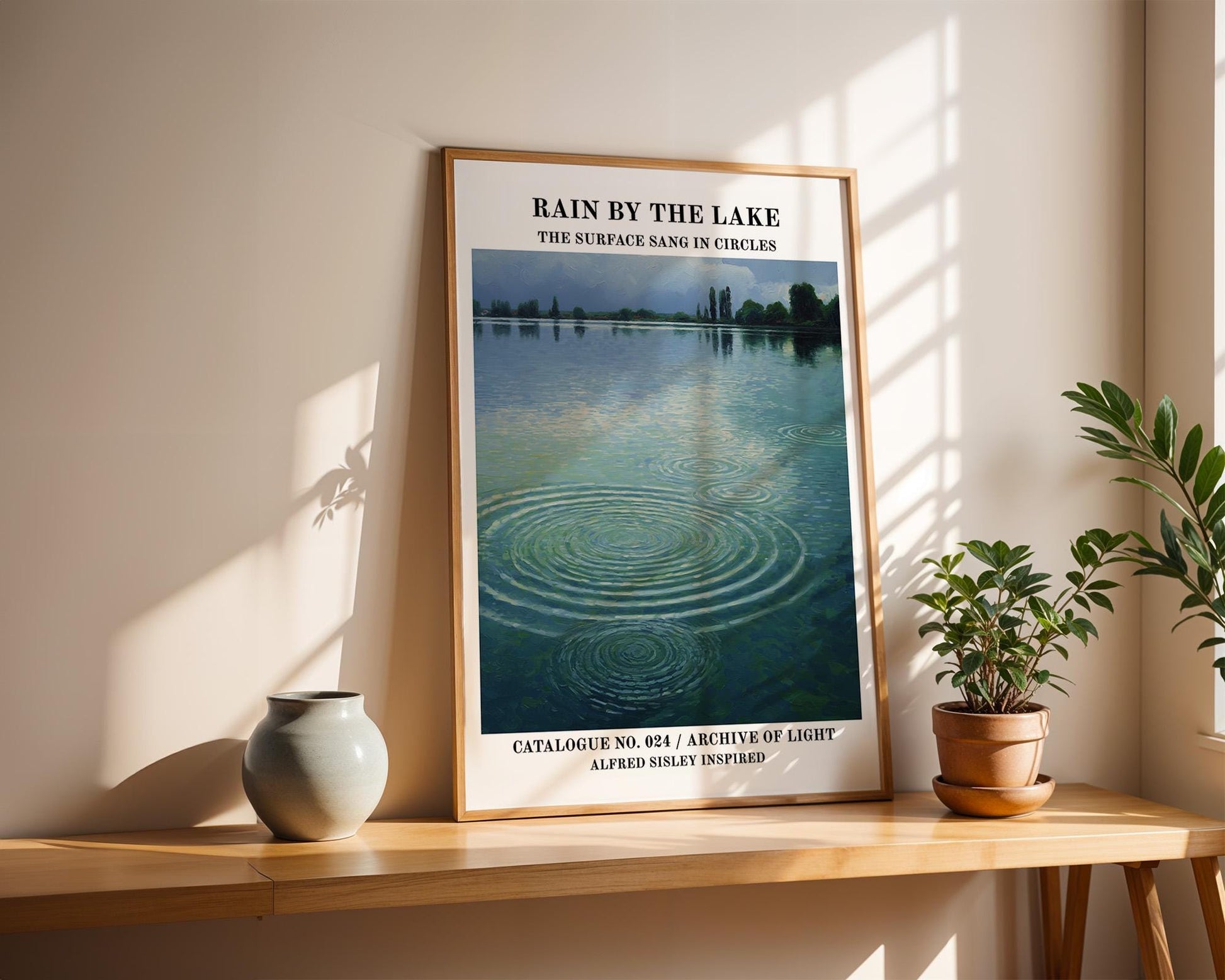 Gallery Wall Art | Alfred Sisley Inspired Rain Over Lake Poster