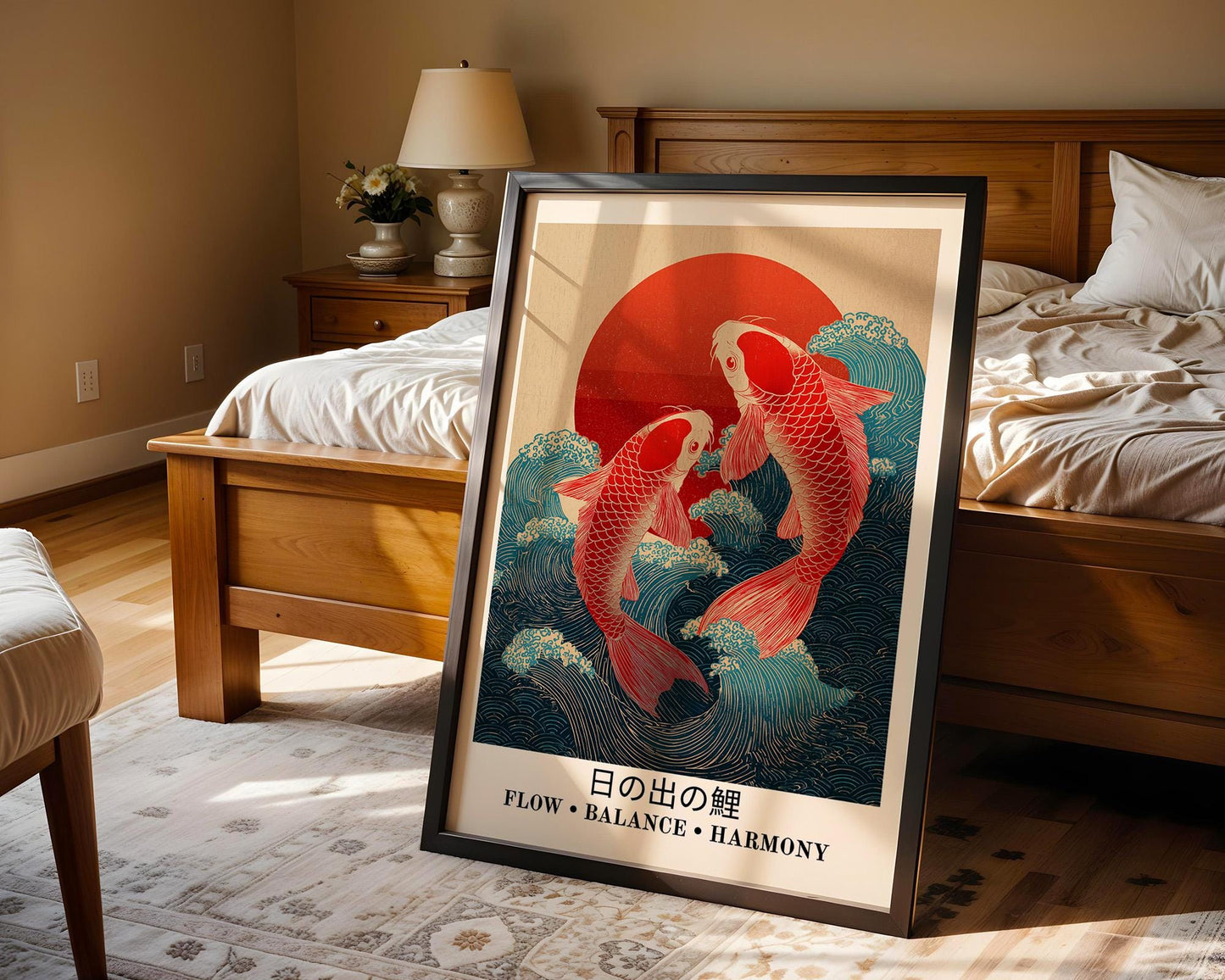 Japanese Wall Art | Retro Koi Fish Art Print