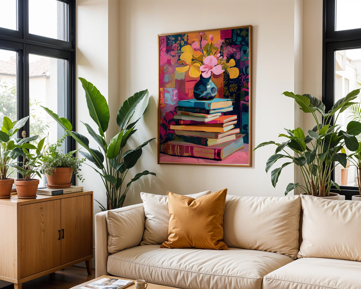 Dopamine Decor | Bright Retro Abstract Floral Print