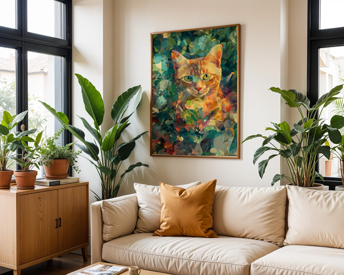 Gallery Wall Art | Abstract Cat Wall Art