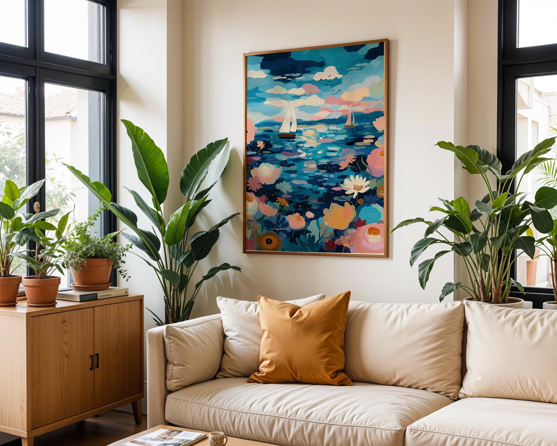 Dopamine Decor | Retro Abstract Ocean Art