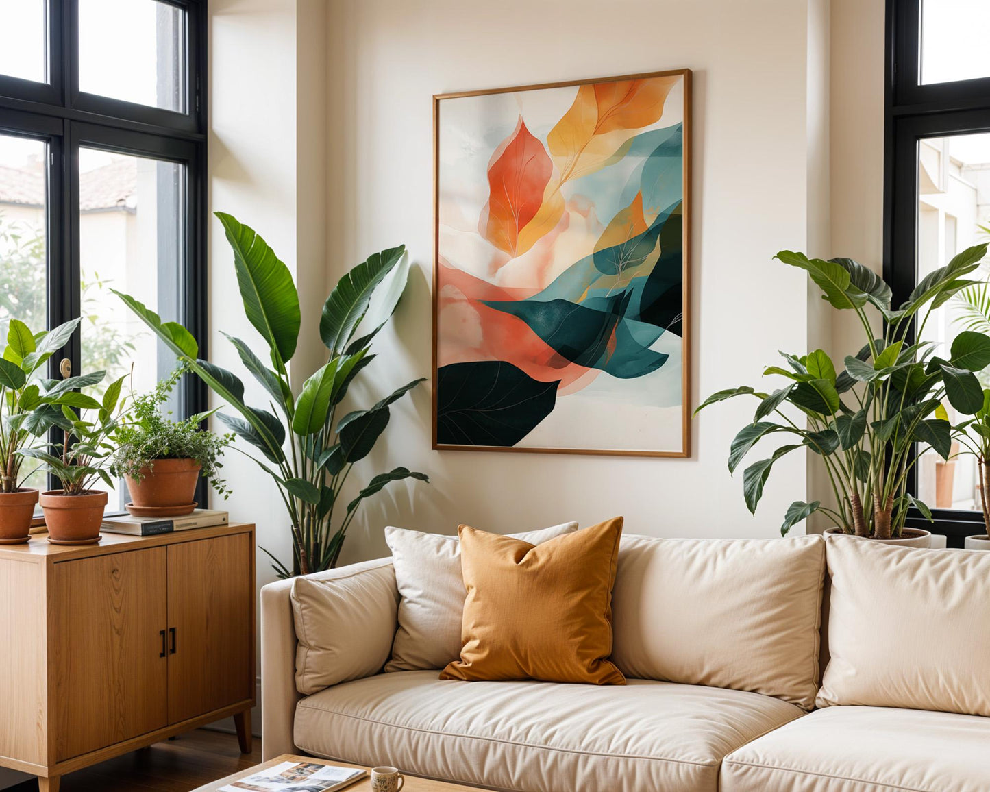 Gallery Wall Art | Abstract Leaf Decor