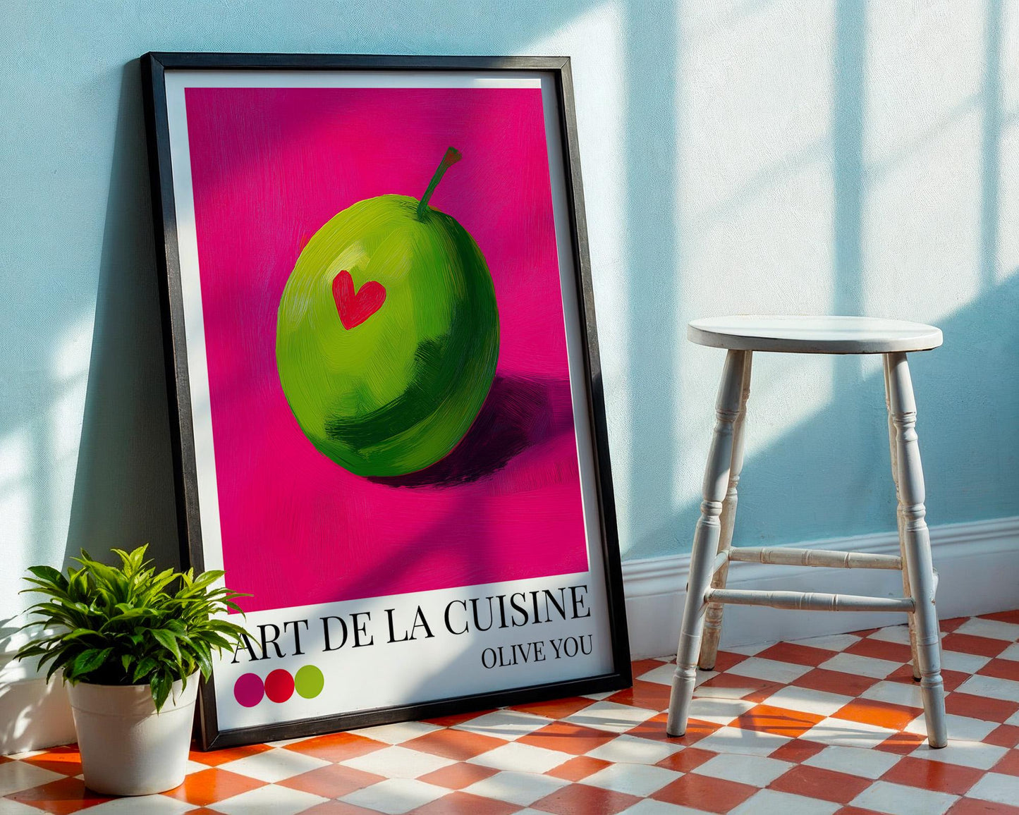 Kitchen Wall Art | Colorful Olive Print