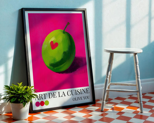 Kitchen Wall Art | Colorful Olive Print